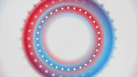 Grunge grainy creative USA flag abstract circular motion background Stock Footage 337465315