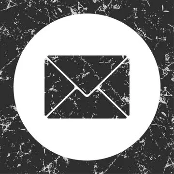 Grunge gray circle icon - envelope Stock Illustration