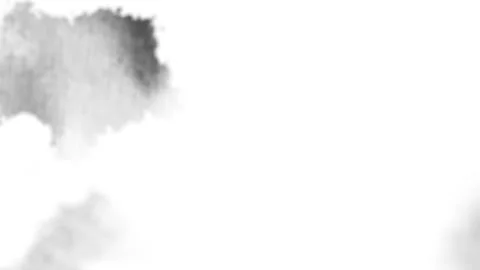 Grunge gray spots, blobs appear on a white background. Paints spread on paper Stock Footage 113059943