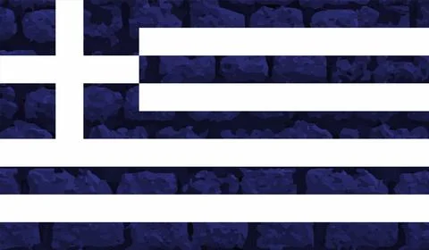Grunge Greece flag. Greece flag with waving grunge texture. Stock Illustration