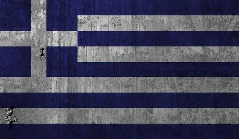 Grunge Greece flag. Greece flag with waving grunge texture. Stock-Illustration