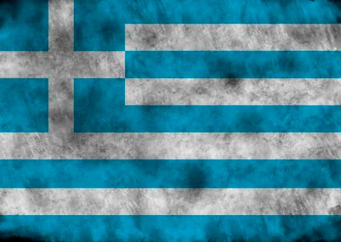 Grunge Greece flag. Stock Illustration