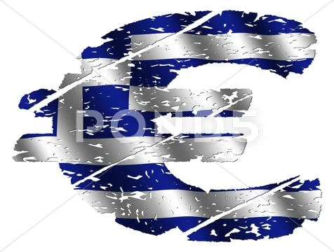 Grunge greek euro Stock Illustration
