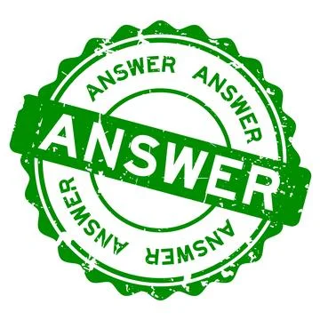 Grunge green answer word round rubber seal stamp on white background Stock Illustration