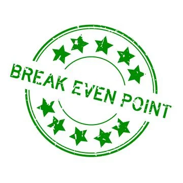Grunge green break even point word with star icon round rubber seal stamp on  스톡 일러스트