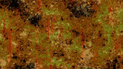 Grunge green, brown, orange rust corrosion texture abstract background loop. Stock Footage 344511478