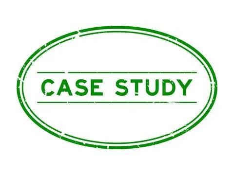 Grunge green case study word oval rubber seal stamp on white background Stock Illustration