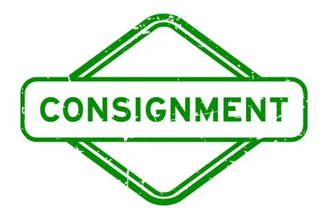 Grunge green consignment word rubber seal stamp on white background Stock Illustration