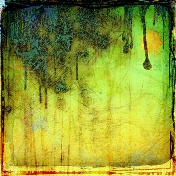 Grunge green dripping abstract background Stock Illustration