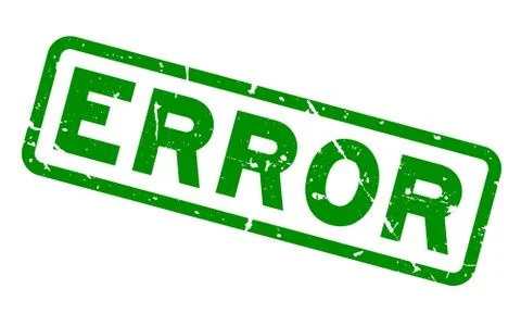 Grunge green error word square rubber seal stamp on white background Stockillustratie