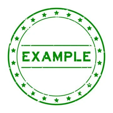 Grunge green example word round rubber seal stamp on white background Stock Illustration