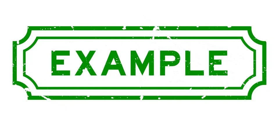 Grunge green example word square rubber stamp on white background Stock Illustration