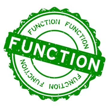 Grunge green function word round rubber seal stamp on white background Stock Illustration