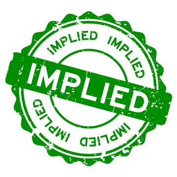 Grunge green implied word round rubber seal stamp on white background Illustrazione stock