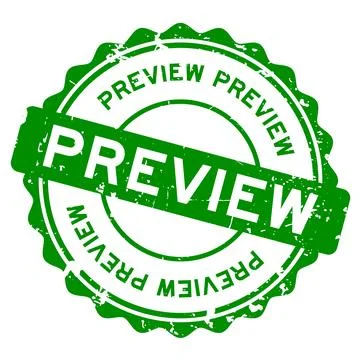 Grunge green preview word round rubber seal stamp on white background Stock Illustration
