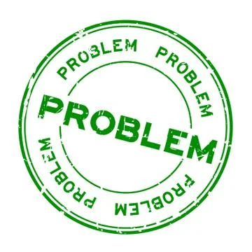 Grunge green problem round rubber seal stamp on white background Stock Illustration