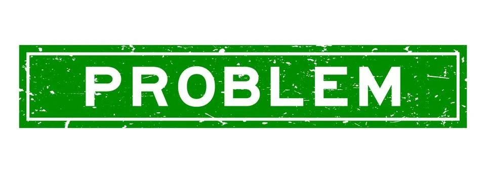 Grunge green problem word square rubber seal stamp on white background 스톡 일러스트
