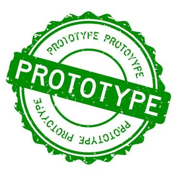 Grunge green prototype word round rubber seal stamp on white background Stock Illustration