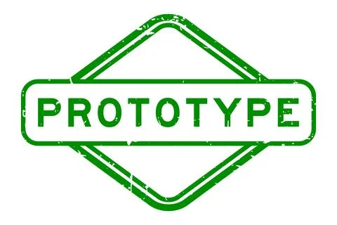 Grunge green prototype word rubber seal stamp  on white background イラスト素材