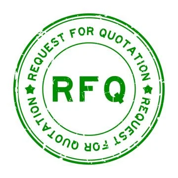 Grunge green RFQ request for quotation word round rubber seal stamp on whit.. Stock Illustration