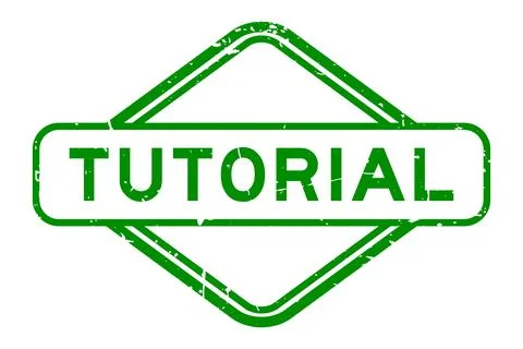 Grunge green tutorial word rubber seal stamp on white background Stock Illustration