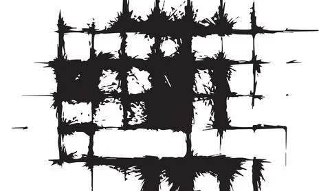 Grunge grid black ink texture isolated on transparent background vector design 스톡 일러스트