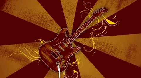 Grunge Guitar Animation Stock Footage 10684938