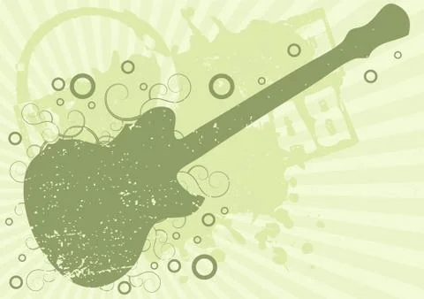 Grunge guitar background Stock Illustration