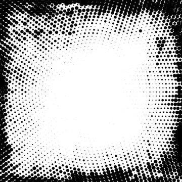 Grunge halftone  black and white frame Stock Illustration
