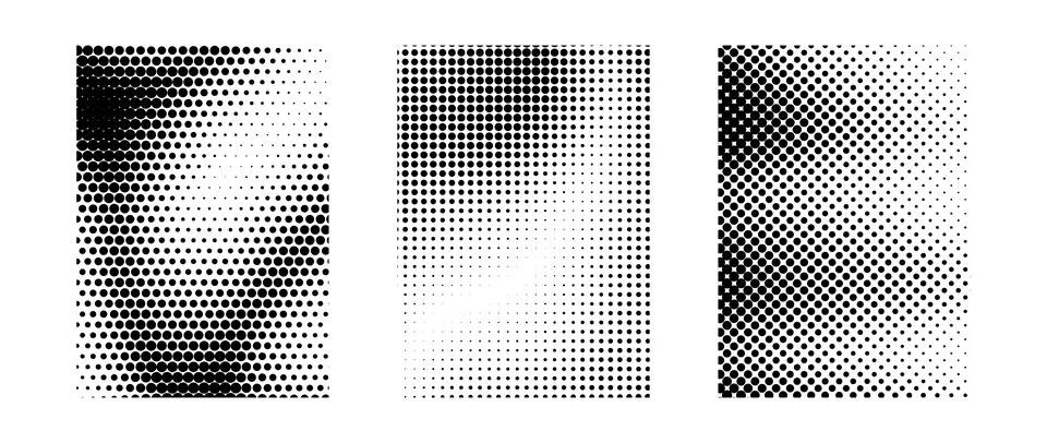 Grunge halftone gradient background set. Black grit sand noise texture Stockillustratie