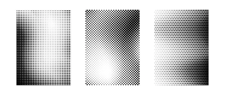 Grunge halftone gradient background set. White and black grit sand noise texture Stock Illustration