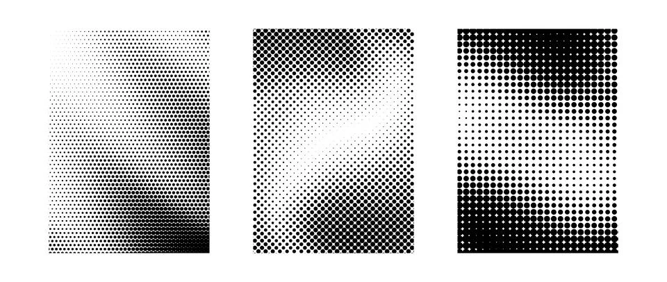 Grunge halftone gradient background set. Different black grit sand noise texture イラスト素材