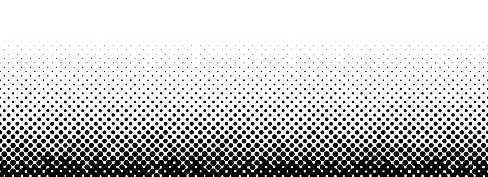 Grunge halftone gradient texture. Black pixelated grange backdrop. Weathered Stock Illustration