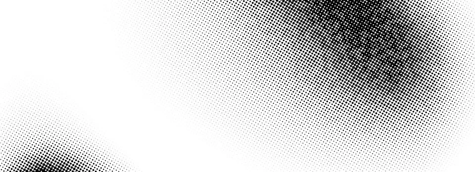 Grunge halftone gradient texture. Black pixelated grange backdrop. Weathered Stock Illustration
