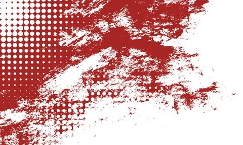Grunge Halftone Red Texture with Distressed Brush Effect Illustrazione stock
