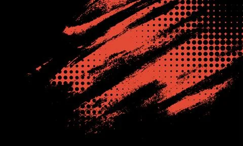 Grunge Halftone Red Texture with Distressed Brush Effect Stock Illustration