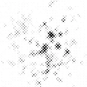 Grunge halftone texture. Comic pixelated spots and drops. Dirty white and black Stock Illustration