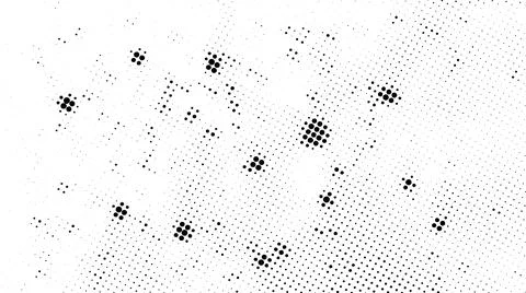 Grunge halftone texture. Comic pixelated spots and drops. Dirty white and black Stock Illustration