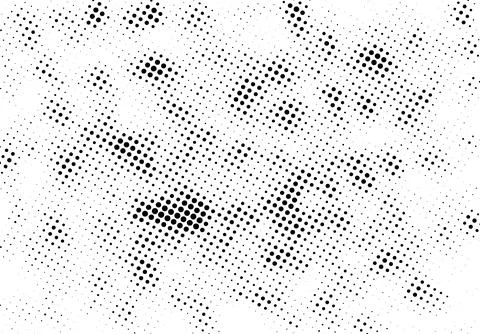 Grunge halftone texture. Comic pixelated spots and drops. Dirty white and black Stock Illustration