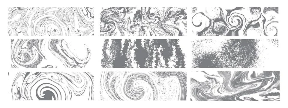 Grunge halftone texture set, vector photocopy print noise background kit 스톡 일러스트