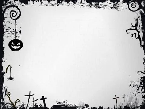 Grunge halloween frame Stock Illustration
