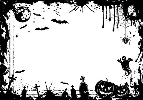 Grunge Halloween frame Stock Illustration
