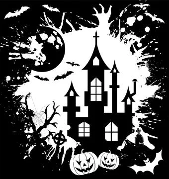Grunge Halloween frame Stock Illustration