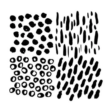 Grunge Hand Drawn Brush Elements 스톡 일러스트