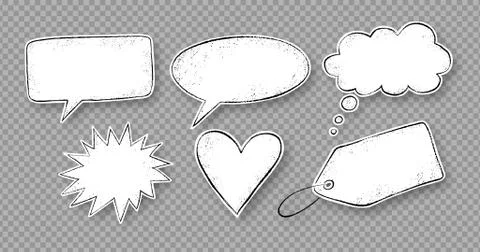 Grunge hand drawn speech bubbles Stock Illustration