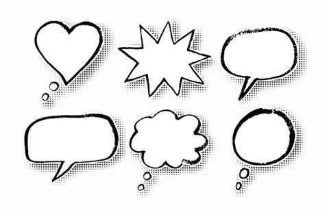 Grunge hand drawn speech bubbles Stock Illustration