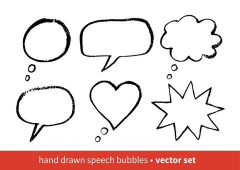 Grunge hand drawn speech bubbles Stock Illustration