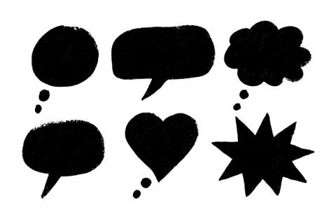 Grunge hand drawn speech bubbles Stock Illustration