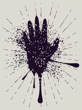 Grunge Hand with Gestures Stock Illustration
