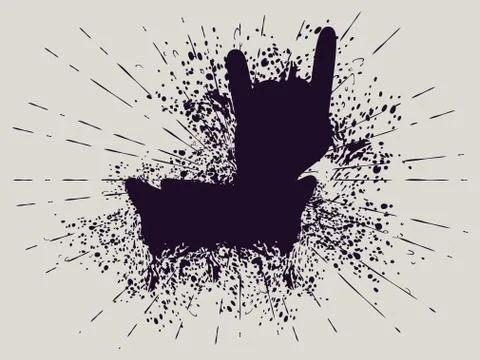 Grunge Hand with Gestures 스톡 일러스트